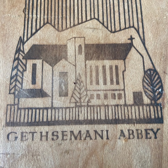 Vintage wooden lid for Trappist cheese vault box cheese board gethsemanen abbey - Picture 6 of 6